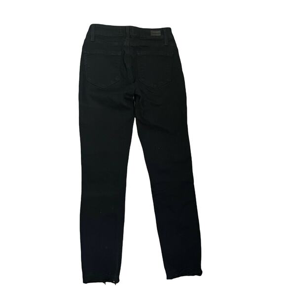 PAIGE Jeans Black Verdugo Crop Distressed Destroyed Women's size 25 - Picture 3 of 6